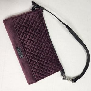 Vera Bradley Blackberry Wine Velvet Iconic Slim Wristlet